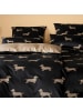 Elegante Bettwäsche Dogs in schwarz beige