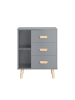 SoBuy Nachttisch in Mattgrau - (W) 40 x (H) 60 x (L) 48 cm