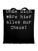 Mr. & Mrs. Panda Shopping Tasche Spruch Reinigungskraft Held mit... in Schwarz