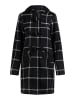 DreiMaster Damen Dufflecoat Aus Wollgemisch in Kariert Schwarz Weiss