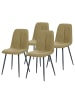 home24 home24 Polsterstuhl 4er-Set aus Webstoff & geschliffenem Gusseisen in Beige, 45 x 91 x 59 cm in Beige