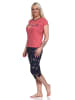 NORMANN kurzarm Capri Schlafanzug Pyjama Schmetterling - 72648 in rot