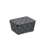 relaxdays Aufbewahrungskorb in Grau - (B)19,5x (H)10,5 x (T)14,5 cm