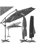 tectake Sonnenschirm mit Doppeldach und LED Solar-Beleuchtung | 3,5 x 3,5 m