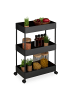 relaxdays Rollwagen in Schwarz - (B)39,5 x (H)65 x (T)21,5 cm