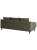 Beliani Ecksofa ELVENES in Grün/Braun - (W) 206 x (H) 69 x (L) 140 cm rechtsseitig