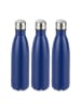 relaxdays 3x Trinkflasche in Blau - 500 ml