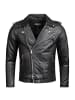 PAULGOS Lederjacke Biker Motorradjacke Echtleder in Schwarz