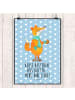 Mr. & Mrs. Panda Bild Fuchs Keks mit Spruch in Blau Pastell