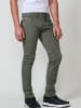 KOROSHI Farbige Stretch-Jeans mit normaler Passform in oliv