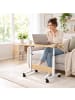 relaxdays Laptoptisch in Weiß/ Natur - (B)60 x (H)67-90 x (T)40 cm