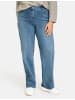 SAMOON Hose Jeans lang in Bleached Blue Denim