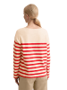 Marc O'Polo Gestreiftes Longsleeve relaxed in Medium Red