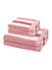 Ross 2 X Handtuch 2 X Duschtuch im Set Doubleface Stripes in Altrosa