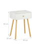 relaxdays 1 x Nachttisch in Weiß/ Natur- (B)40 x (H)55 x (T)32 cm