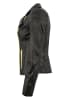 JILANI Bikerlederjacke Lammnappa in Schwarz-Gelb