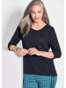 GOLDNER Gerades, bequemes Halbarm T-Shirt in marine