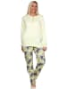 NORMANN langarm Schlafanzug Pyjama Hose floralem print - 80699 in gelb
