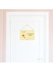 Mr. & Mrs. Panda Schild Spinne Agathe Liebe mit Spruch in Gelb Pastell