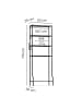 SONGMICS Badregal Badezimmerregal Dalten in Schwarz - (B)63 x (H)176 x (T)30 cm