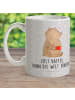 Mr. & Mrs. Panda Kindertasse Bär Kaffee mit Spruch in Grau Pastell