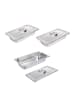 relaxdays 3 x Gastro-Behälter "GN 1/3" in Silber - (B)32,5 x (H)6,5 x (T)17,6 cm