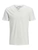 Jack & Jones Basic T-Shirt V-Neck Kurzarm mit Knöpfen JJESPLIT in Weiß