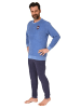 NORMANN langarm Frottee Pyjama Rundhalsschnitt & Bündchen - 82454 in blau