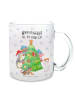 Mr. & Mrs. Panda Kaffeetasse Weihnachtsbaum schmücken mit Spruch in Transparent