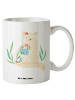 Mr. & Mrs. Panda Große Teetasse Katze Blumen ohne Spruch in Weiß