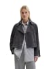 Marc O'Polo Velourslederjacke im Trench-Stil relaxed in Blue Graphite