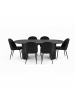 ebuy24 Essgruppe Kyoto 7-teilig Dunkelbraun, schwarz 210 x 100 cm