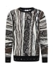 Carlo Colucci Jacquardpullover Dimani in Schwarz / Grau