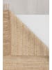 KADIMA DESIGN Stilvoller handgewebter Teppich mit Fransen in Naturtönen