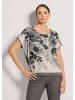 MADELEINE Rundhals-Shirt im Material-Mix in graumelange / multicolor