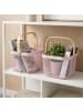 relaxdays 2 x Drahtkorb in Rosa/ Natur - (B)26 x (H)17,5 x (T)24 cm