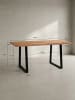 KADIMA DESIGN Schreibtisch 140x80x76 cm Massivholz / Metall Computertisch