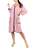 Aquarti Aquarti Damen Bademantel mit Reißverschluss 3/4 Ärmel in hellrosa