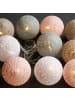 Butlers Cotton Ball Lichterkette 10 Lichter mit USB-Batteriefach LES BELLES in Rosa