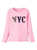 name it Langarm Pailletten Jersey Oberteil NKFOSILIA in Pink