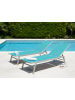 Beliani Gartenliege NOLI in Blau/Silber - (W) 53 x (H) 32 x (L) 154 cm