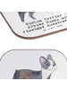 Mr. & Mrs. Panda Glasuntersetzer Boston Terrier mit Spruch in Weiß