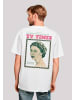 F4NT4STIC Oversize T-Shirt TV Times Queen Elizabeth II 1957 Cover in weiß