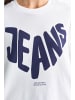 Rich & Royal T-Shirt mit Jeans-Print in White