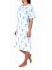 NORMANN Kurzarm Nachthemd Knopfleiste am Hals - 80109 in blau