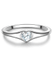 Trilani Ring Herz aus Sterling Silber mit Zirkonia in silber