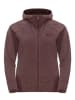 Jack Wolfskin Midlayer/ Fleece-Kapuzensweatjacke WALDSEE HOODED JKT W in Braun