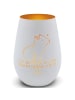Mr. & Mrs. Panda Glas Windlicht Capybara Blume mit Spruch in Weiß
