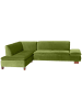 others ECKSOFA mit Ottomane links Kaye Bezug Samtvelours Buche nussbaum dunkel / oliv