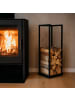 relaxdays Kaminholzregal in Schwarz - (B)37 x (H)95 x (T)30 cm